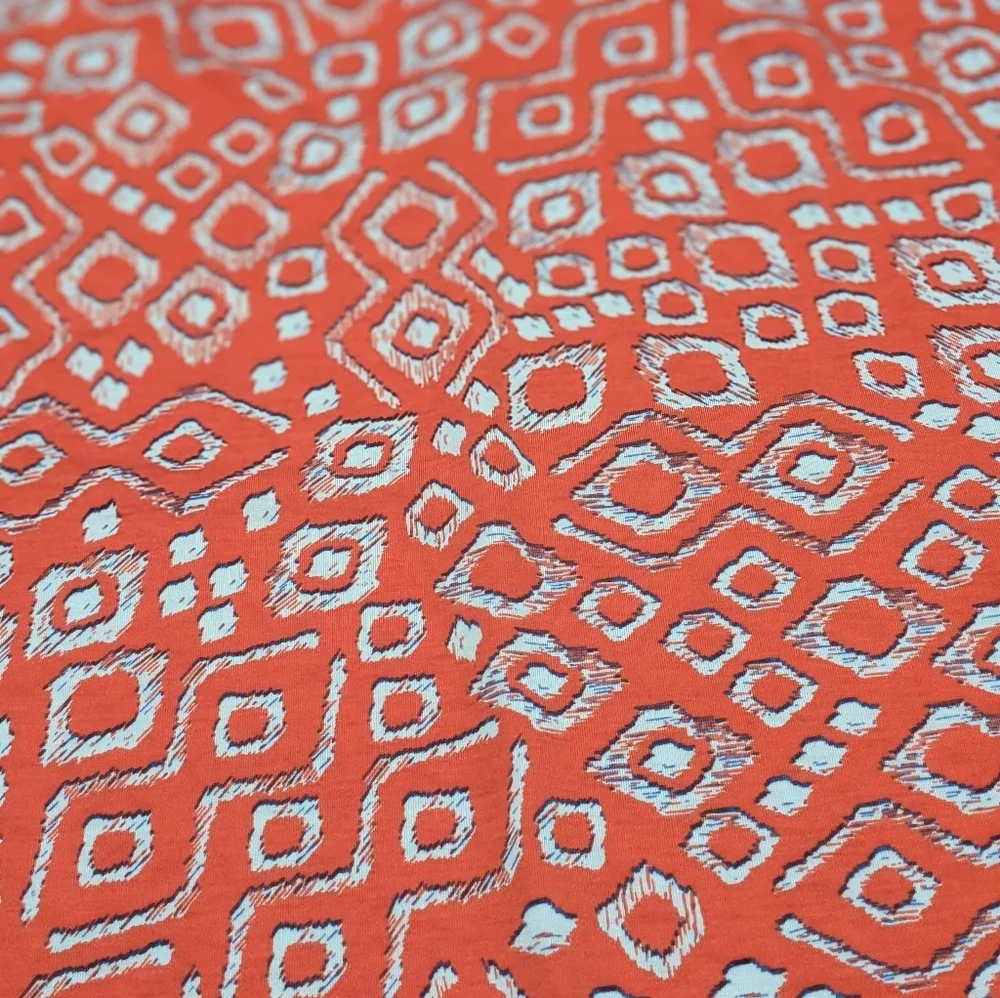 LuLaRoe Dani Maxi Dress XL NWOT Orange White Geometric Tribal Sleeveless Tank - Picture 4 of 9